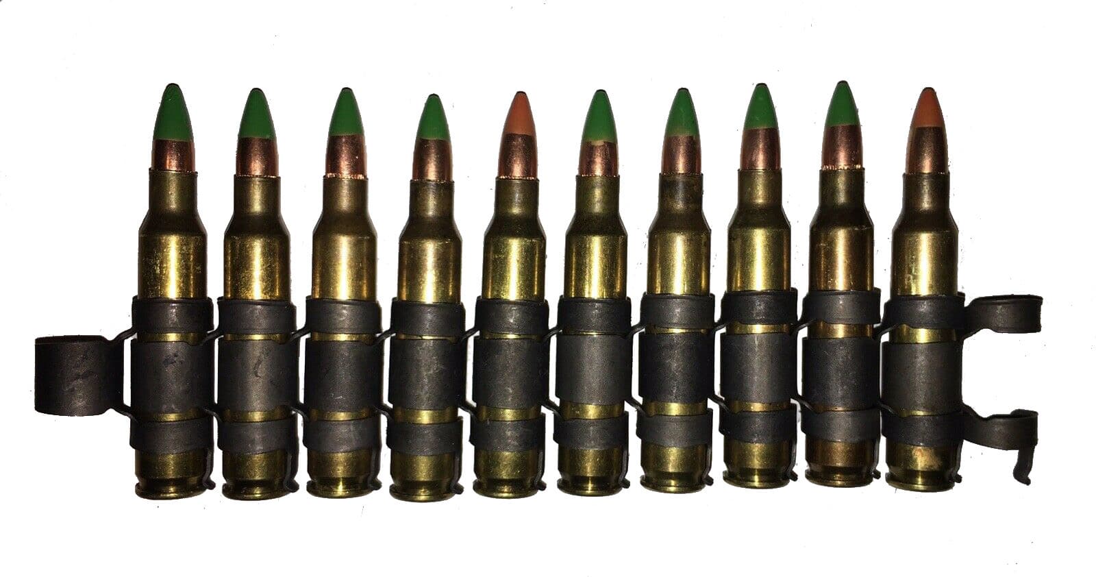 5.56 NATO M855-Tracer Dummy Rounds Snap Caps Fake Bullets Linked M249 J&M Spec INERT